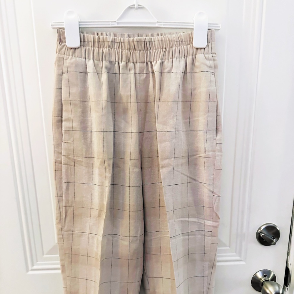 NWT Zara Cropped Cuffed Plaid Pants XS - Picture 11 of 12